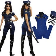 Tt Kababaihang Pulis Kostum   Policewoman Uniform Halloween Adult Kababaihan Cop Cosplay Jumpsuit