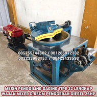MESIN GILINGAN DAGING 32 LENGKAP WAJAN MIXER DIAMETER 65CM PENGGERAK DIESEL 26HP - MESIN GILING DAGI