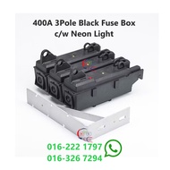 TNB Use Three Phase 400A Cut Out Black Box with Fuse / 400A 3pole Black Fuse Box c/w Neon Light / 40