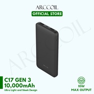 [BUY 1 GET 1 FREE] Arccoil C17 10000mAh Ultra Slim Power Bank - Lazada Exclusive