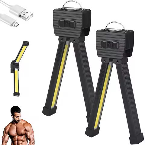 Gym Lamp for Posing,7th Gear Dimming,Portable Magnet LED Flashlight with Hanging Hook,Handheld USB R