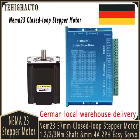 NEMA 23 Closed Loop Stepper Motor 1.2Nm/2Nm/3Nm | 57mm(2.2in) 4A 2-Phase w/ Encoder,German Warehouse