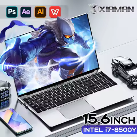 15.6 inch Laptop Computer Intel i7 8500Y Windows 11 Pro 16GB RAM 1/2TB SSD Fingerprint Unlock Gaming