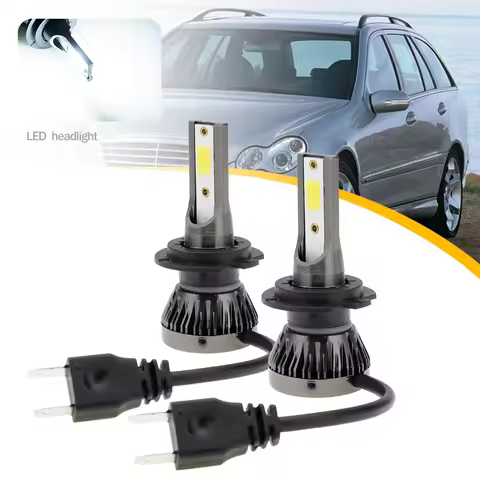 2Pcs H7 Led Light Lamp Bulb High/Low Beam Canbus 6000k White 8000lm 25W For MERCEDES-BENZ C-CLASS T-