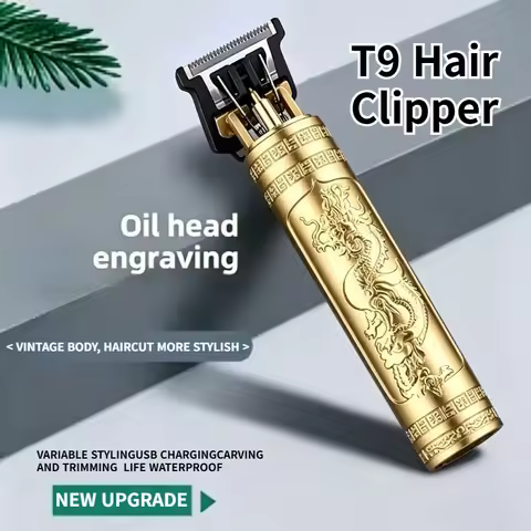 2026 T9 Hair Trimmer Men Electric Clipper Professional Cordless USB Rechargeable Carving Barbers Hai