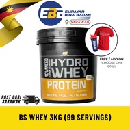 BS NUTRITION HYDROWHEY 3KG TUB WITH FREEGIFT