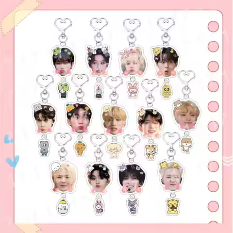 kpop idols seven Large Head Cartoon Acrylic Keychain DINO WONWOO WOOZI DK MINGYU THE8 SEUNGKWAN Phot
