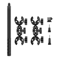 Telescopic Selfie Stick 35cm to 150cm 1/4 inch Aluminum Alloy Monopod with 2 Handlebar Mount Clamps 