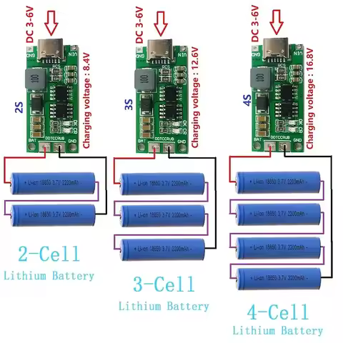1-10 Uds Multicélula 2S 3S 4S Tipo C A 8,4 V 12,6 V 16,8 V Elevador LiPo Polímero Li-Ion Cargador 7,