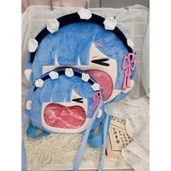 Re0 Starting from Zero Original Merchandise in Another World Rem Big Mouth Pain Bag Plush Backpack C