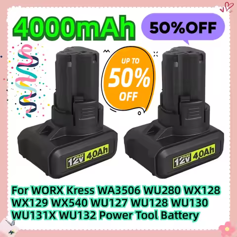 12V 4000mAh For WORX Kress WA3506 WU280 WX128 WX129 WX540 WU127 WU128 WU130 WU131X WU132 Power Tool 