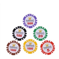 🔥Malaysia Ready Stock🔥25pcs Clay National Poker Series Chips 14g Set 40mm Coin Poker Chips