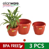 Elianware BPA Free Plastic Pasu Bunga Flower Pot (3 Pcs Set)