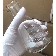 Glass flask, Erlenmeyer, heat-resistant plain neck glass flask