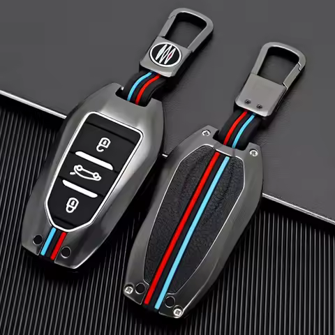 Zine Alloy Car Key Case Shell Cover For Peugeot 308 408 508 2008 3008 4008 5008 Citroen C4L C6 C3-XR