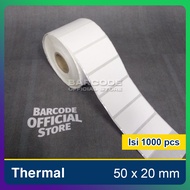 Thermal Sticker Label 50x20mm / 50 x 20 / 50x20 mm 1 Line (1 Slop)