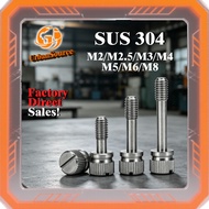 304 Stainless Steel Loose Screw GB839 One-slot Knurled Hand Screw Anti-loose Screw M2/M2.5/M3/M4/M5/
