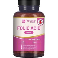 Folic Acid Tablets 400 mcg - 400 Vegan Vitamin B9 Tablets | 13 Month ply | Vitamin B9 Pregnancy Care