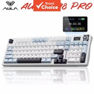 AULA S98Pro Wireless Mechanical Keyboard with Smart Screen Knob, Tri-Mode (BT5.0/USB-C/2.4GHz), Crea