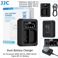 JJC Dual Battery Charger for DMW-BLF19 DMW-BLK22 BP-61 Battery of Lumix S5 IIX S9 GH5S GH5 G9 II GH7