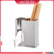 Stainless Steel Chopstick Tube Square Thickened Chopstick Basket Restaurant Storage Box Restaurant Chopstick Box