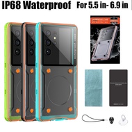 Universal Shockproof Waterproof Phone Case IP68 Waterproof Diving Phone Case for 6.9 inch Phone Prof