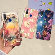 Vivo Y3 2019 Case Y3s V1901A Transparent Aesthetic Cute Panda Cat Flower Soft TPU Phone Case V1901T 
