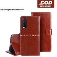 Leather Flip Case Vivo Y20 Vivo Y20S Vivo Y12S Case Leather Case Flip Leather case premium Flip Wall