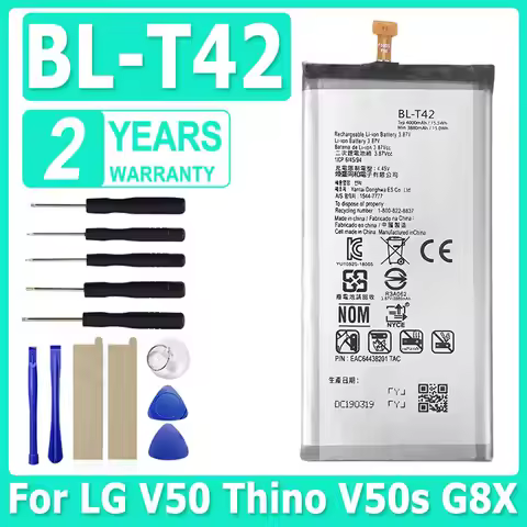 XDOU High Quality BL-T42 Replacement Battery For LG V50 ThinQ V50S G8X BLT42 Large Phone Battery Lit