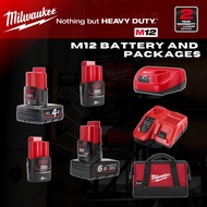 Original Milwaukee M12 Battery and packages