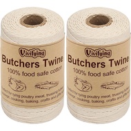 Vivifying Butchers Twine, 2pcs x 656 Feet Food Safe Cotton Bakers Twine String for Tying Meat, Makin