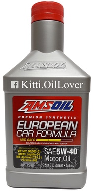 Amsoil Premium Synthetic European Car Formula MID SAPS 5W-40 Motor Oil สำหรับเครื่องยนต์เบนซินและดีเ