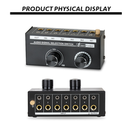 TECHCHIP-Audio Switcher -6-Way 3.5/6.35mm Stereo Audio Switch - Signal Source Switcher Selector Spli