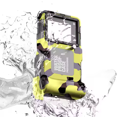 New camo pattern, waterproof up to 15 meters/50 feet, universal 6.9-inch IP68 waterproof phone case,