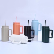 <Malaysia Stock>Modern 50oz Simple Car Cup Tumbler With Handle And Straw Lid Thermos Cup Reusable St