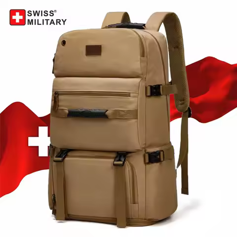 SWISS MILITARY Large Capacity Backpack For Travel Multi Functional Dry Wet Separation Backpack Expan