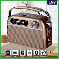 【NEW】Rechargeable Retro Classic Radio FM AM SW Band Bluetooth Wireless USB TF card MP3 Music Player 