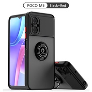 เคส M5 POCO M5s M4 Pro M3 5G เคสแข็งอะคริลิคแหวนขาตั้งกันกระแทกรองรับแม่เหล็กยึดโทรศัพท์รถยนต์แท่นวา