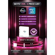 NEW VWERSION SKYTV BOX VER. 4 SKYTV APP BULANAN TAHUNAN LIFETIME 4GBRAM +64GBROM WARRANTY SETAHUN LI