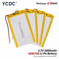 &New Durable 6060100 5000mAh 3.7V Lithium Polymer Batteries 3.94x2.36x0.24" Rechargeable Li-Po Lipol