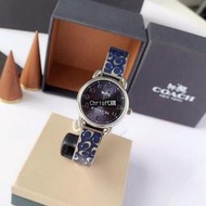 Chris 精品代購 COACH 寇馳 經典品牌LOGO 藍色手鐲手錶 原裝正品 美國代購