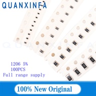 【Best value for money】 100pcs 1206 5% SMD resistor 0R 10M 1/4W 0R-1M 1 10 100 150 220 330 ohm 1K 2.2