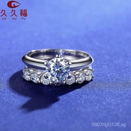 Moissanite New Women's925Wholesale Classic Row Diamond Ring One Piece D Color Ring Pure Silver Two P