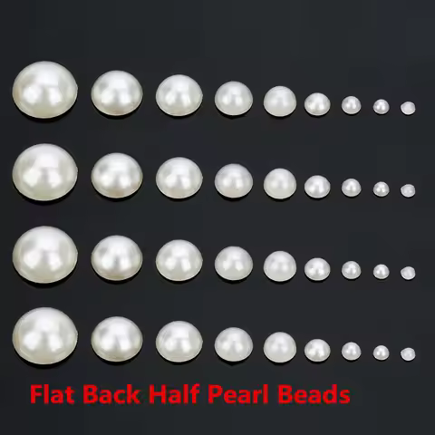 50-500pcs/lot Flat Back Half Pearl Beads 2/3/4/5/6/8/10/12/14mm Domed Cabochon Beads DIY Jewelry Mak