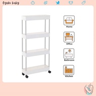 4 Layer Moving Rack Kitchen Storage Shelf Wall Cabinets Home Bedroom Bathroom Organizer Trolley