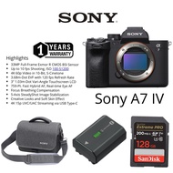 SONY A7 MARK IV A7 MARK IV A7 MARK 4 FREE EXTRA BATTERY/SANDISK 128GB/BAG (1 YEARS WARRANTY) SONY A7