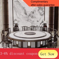 YQ62 Chinese Marble Hotel Dining Table Large round Table Turntable Hot Pot Table Combination round Stone Plate Hotel Ele