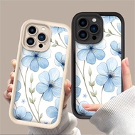 For OPPO F7 F9 F11 F29 R15 Pro Find X3 X5 X8 Pro 5G Fresh Blue Small Flower Pattern Angel Eye Phone 
