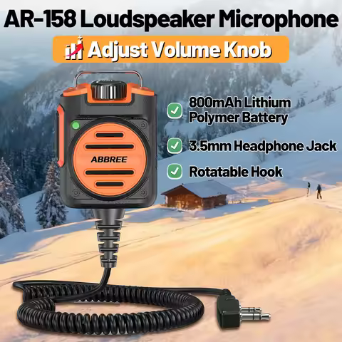 ABBREE AR-158 Walkie Talkie 2 Pin Speaker Mic Adjustable Volume for Baofeng UV-5R BF-888S UV-5RH 21 