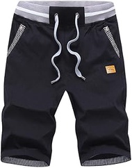Mens Shorts Casual Classic Fit Summer Beach Shorts with Elastic Waist,Drawstring and Pockets (95-120